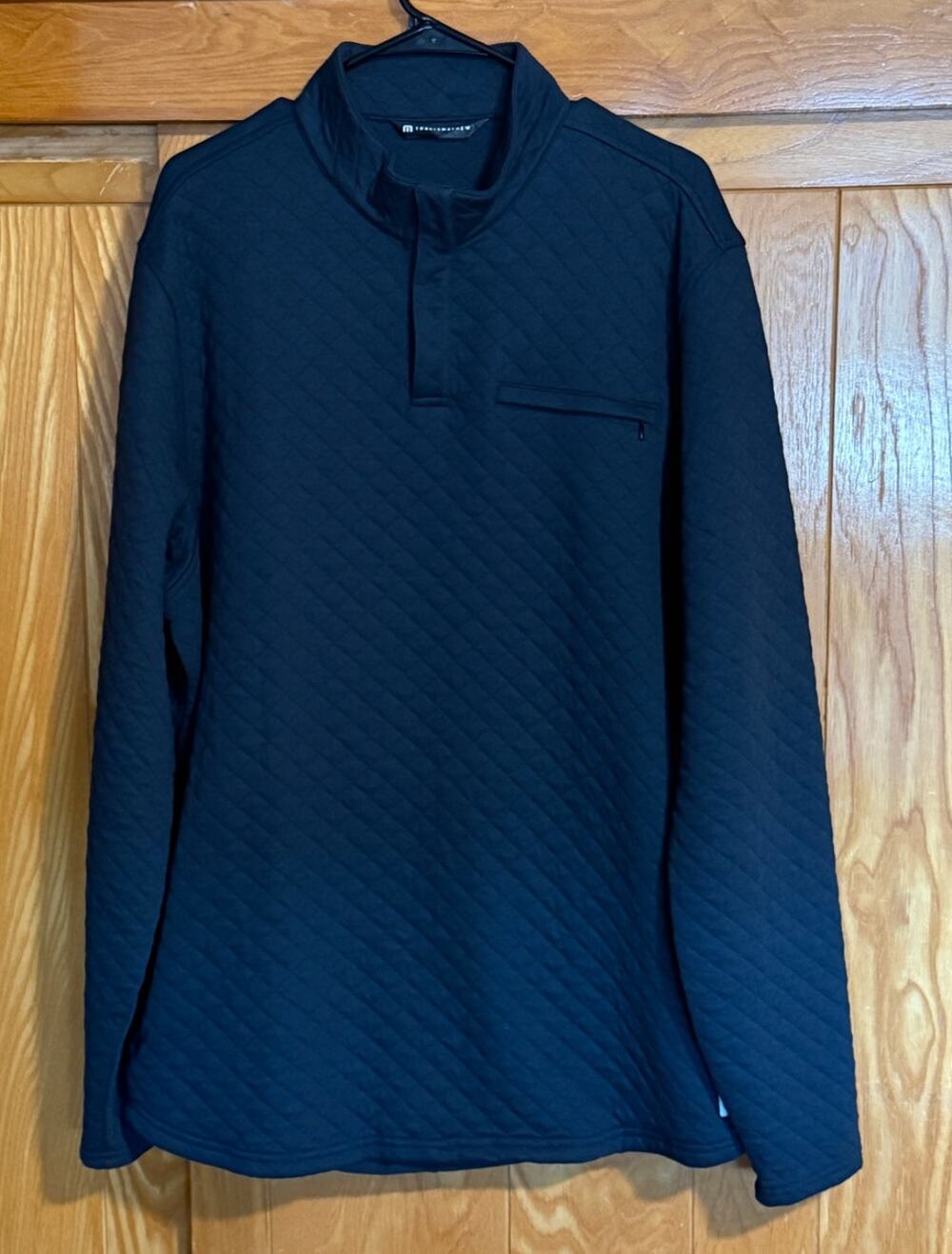 TravisMathew Transatlantic Quilted Henley Pullover - Black XL